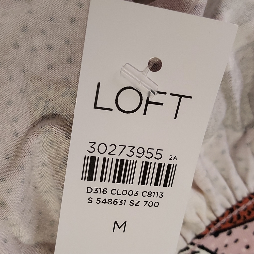 LOFT Rose Pink Floral Sleeveless Halter Tiered Knit Dress Medium NEW NWT - Picture 8 of 10